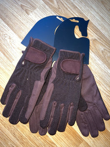 Brown Large Ladies Riding Gloves