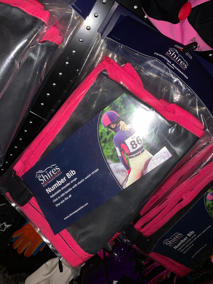 Shires Pink Number Bib - Eventing - Cross Country