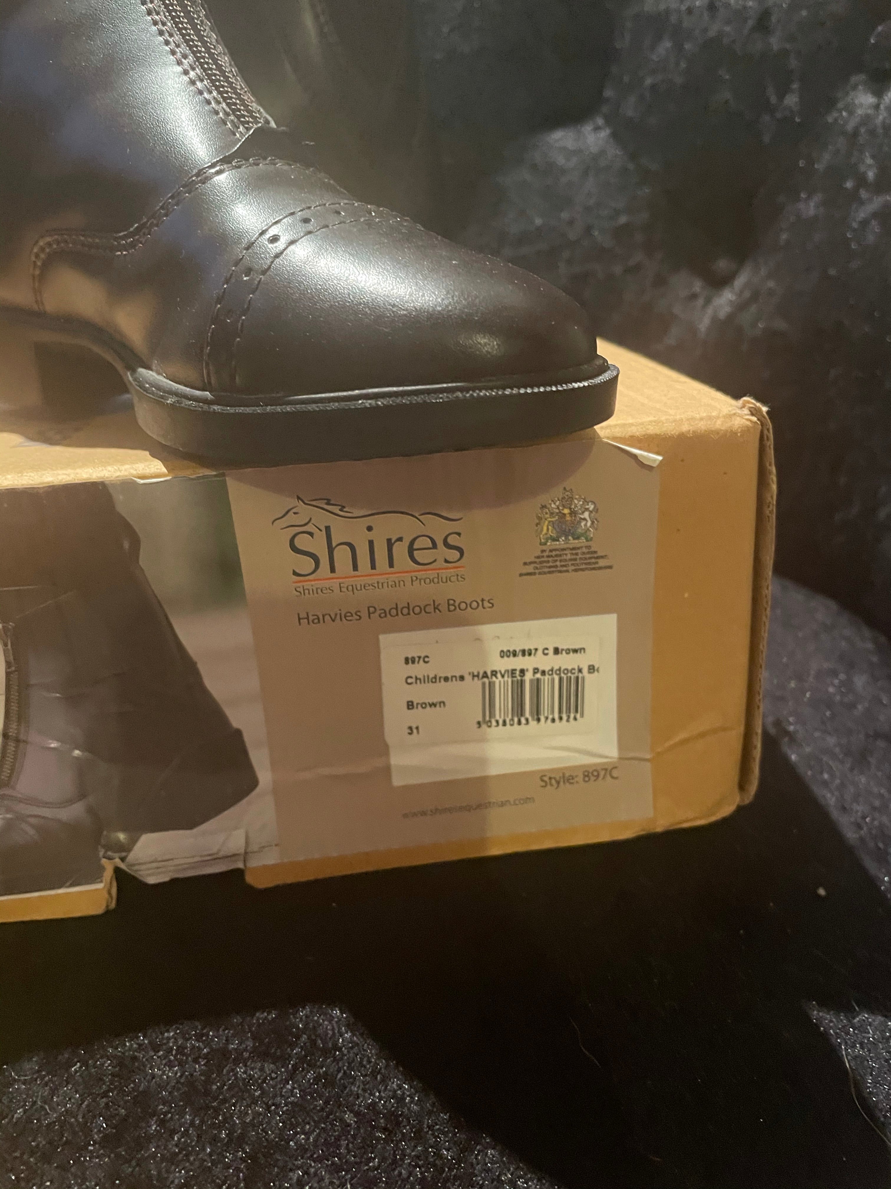 Shires Harvies Childs Paddock Boots - Size 31 / 12 - Brown