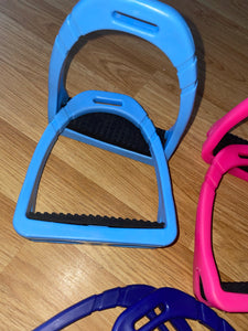 Lightweightcompositi Polymer Bright Stirrups - 4.75” Pink - Baby Blue - Navy