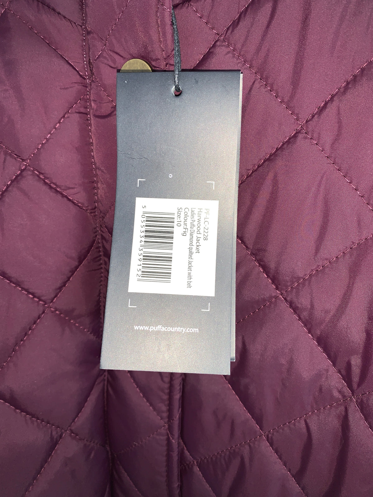 Puffa Fig Quilted Belted Country Jacket - Size 10