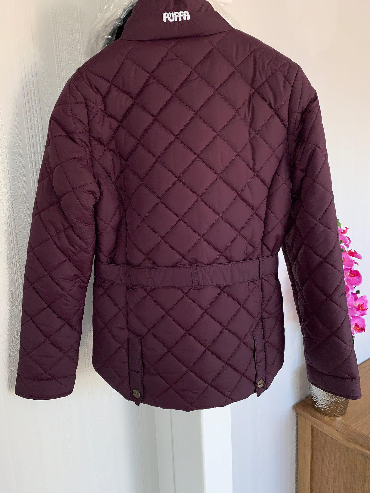 Puffa Fig Quilted Belted Country Jacket - Size 10