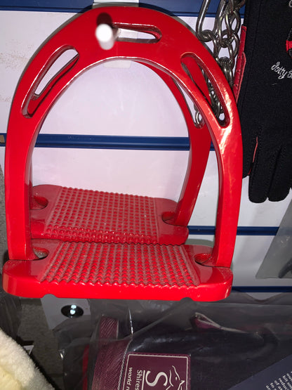 Lightweight Red 4.75” Stirrups - New In Box - Jin Style