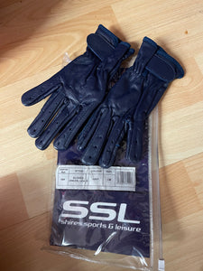 Shires Navy Leather Gloves - Childs Large