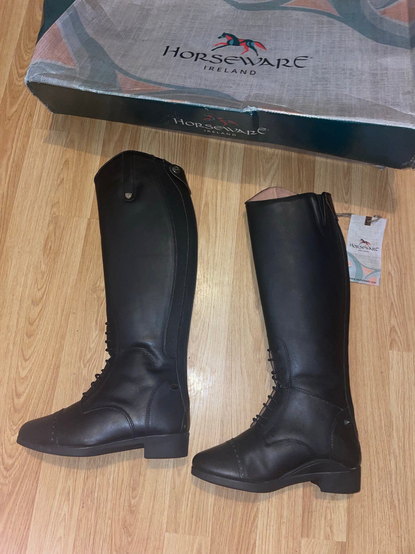 Horseware Long Leather Riding Boots - Size 2 / 35 Kids - NEW RRP £167