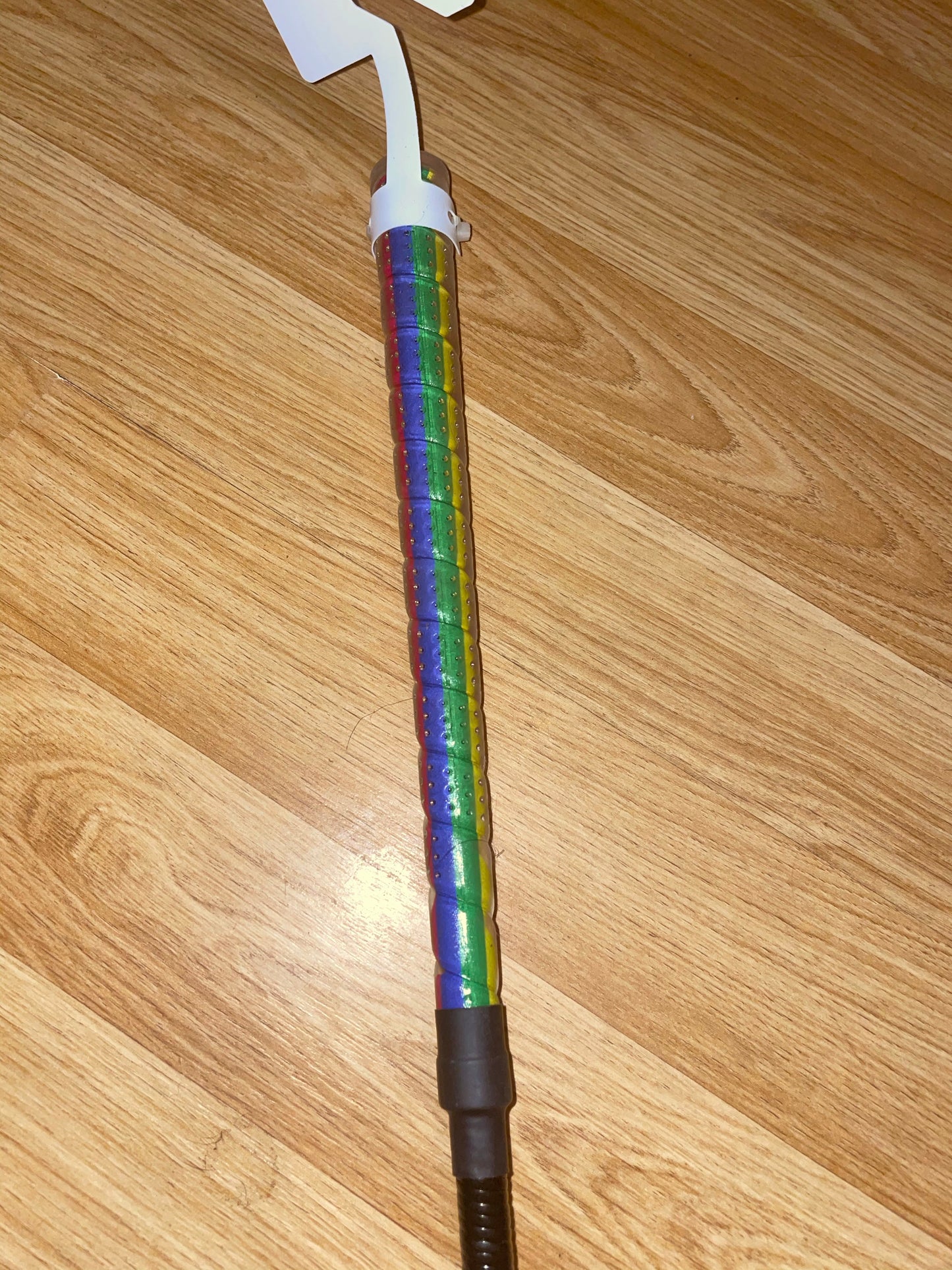 KM Elite 65cm Cush Grip Rainbow Jumping Baton Whip - Gay Gaypride Exclusive