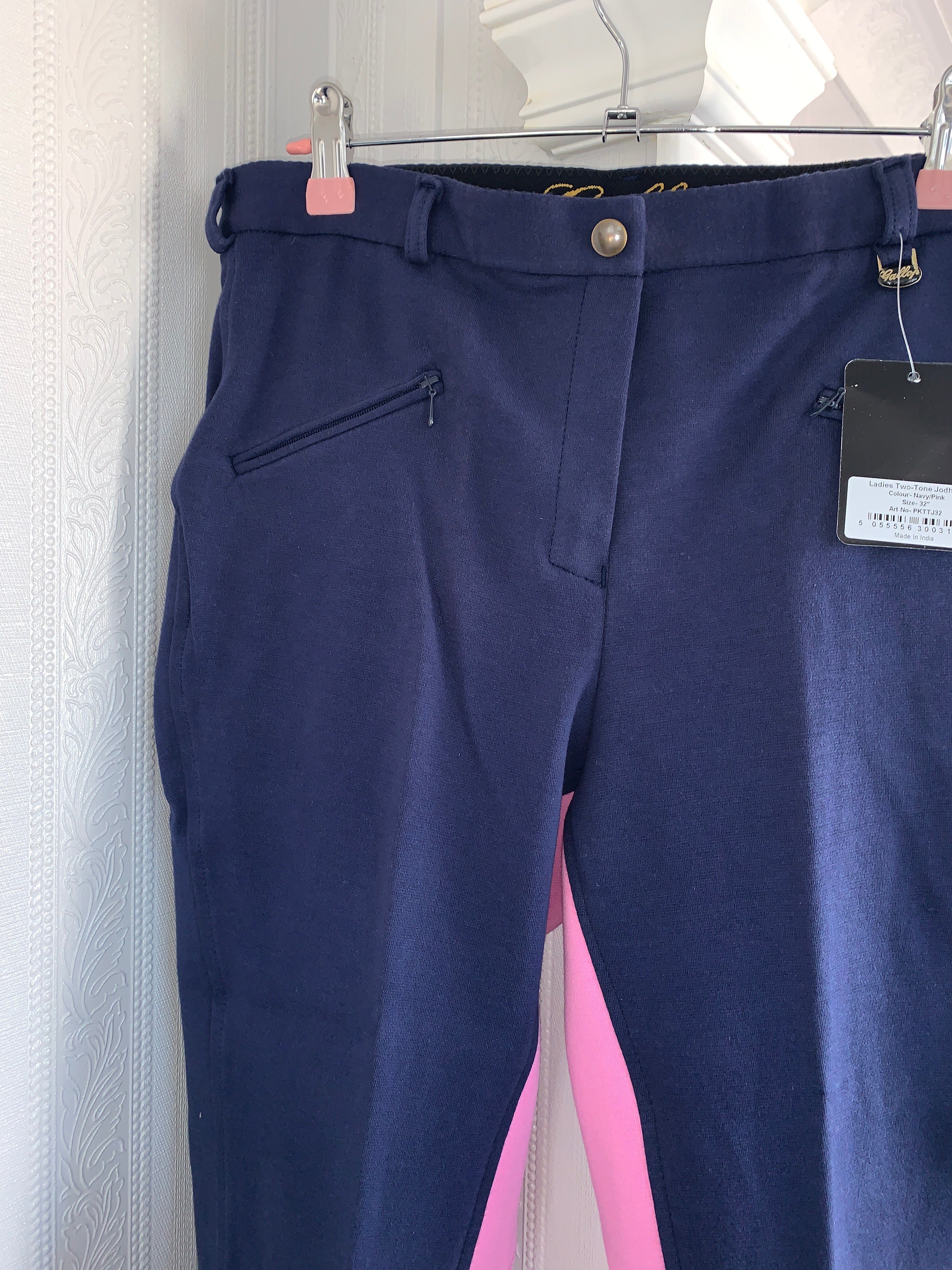 Gallop Navy & Pink Jodphurs - 26” 36”