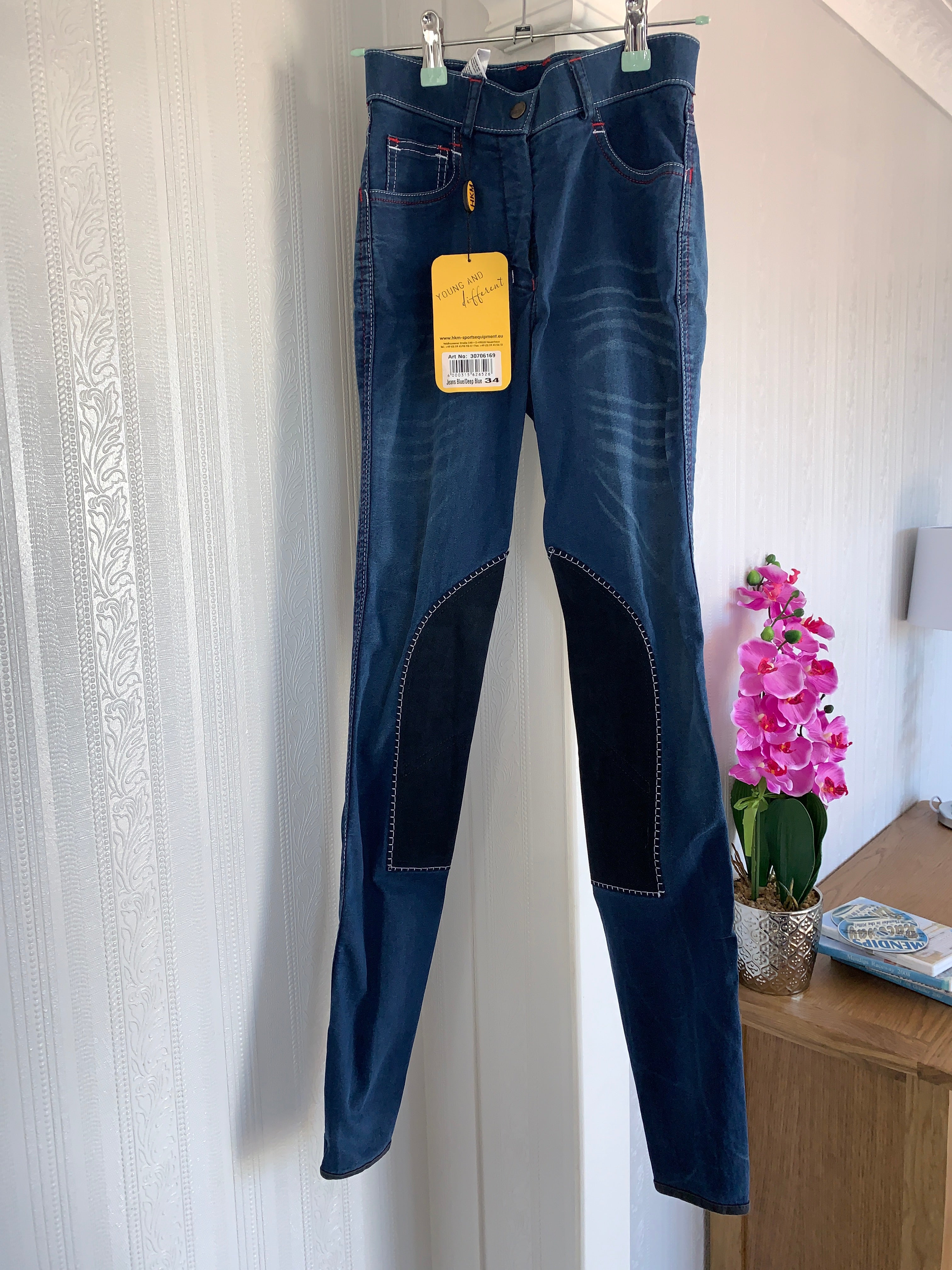 Hkm Denim Breeches - Suede Seat - Size 6 or 8 Ladies