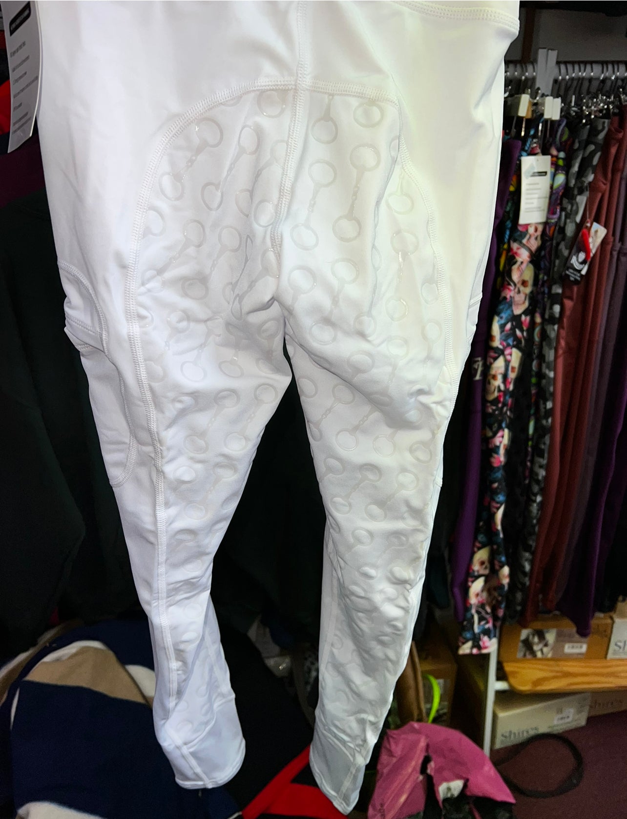 Funky Fit White Competition Snaffle Grip Tights - 3yrs to 12yrs