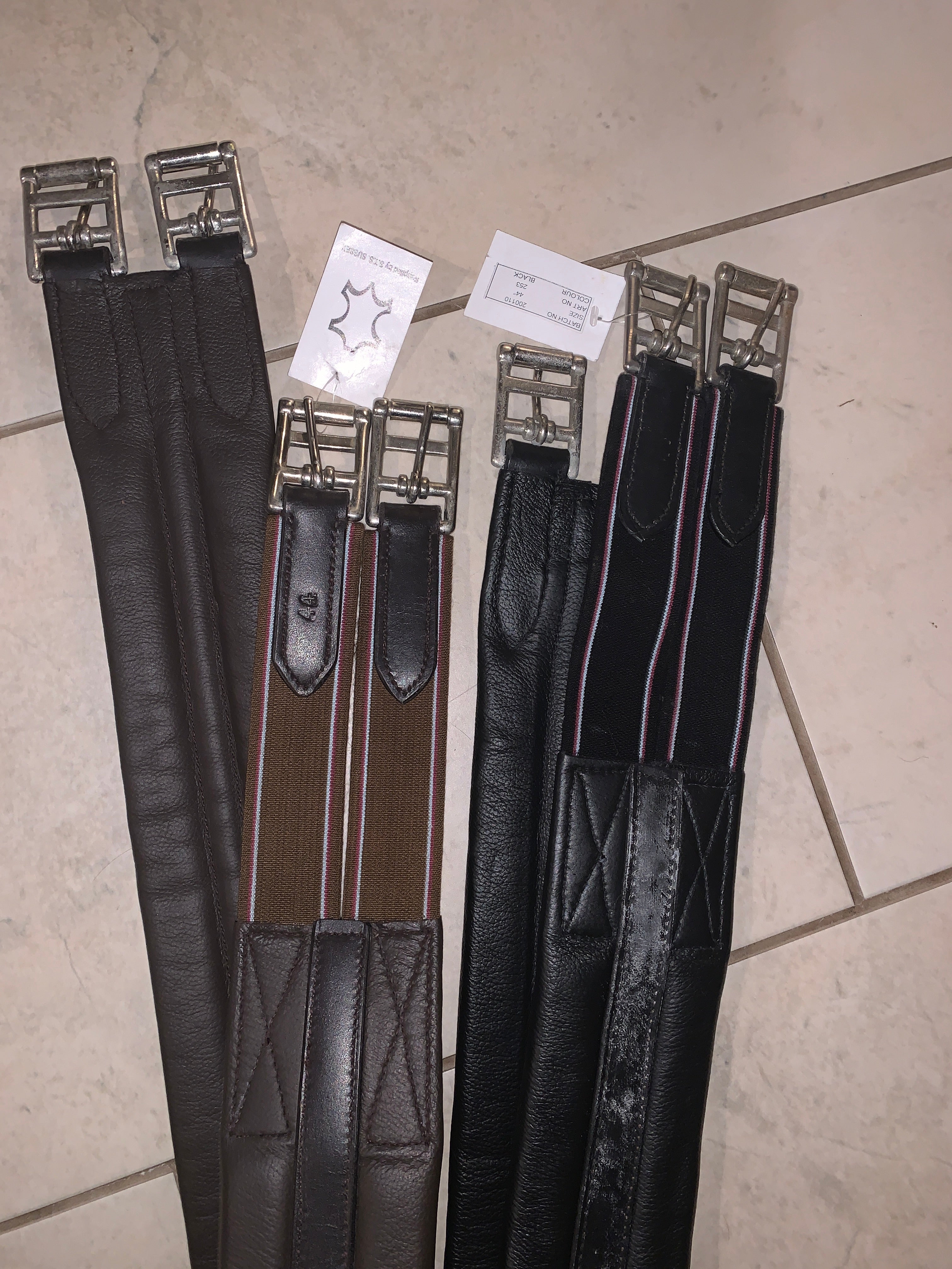 STS Leather Elasticated Girth - Brown or Black - Free Delivery 🚚