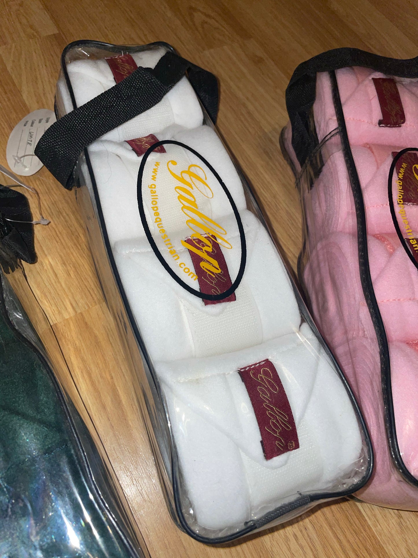 Gallop Fleece Bandages - Pink Green White