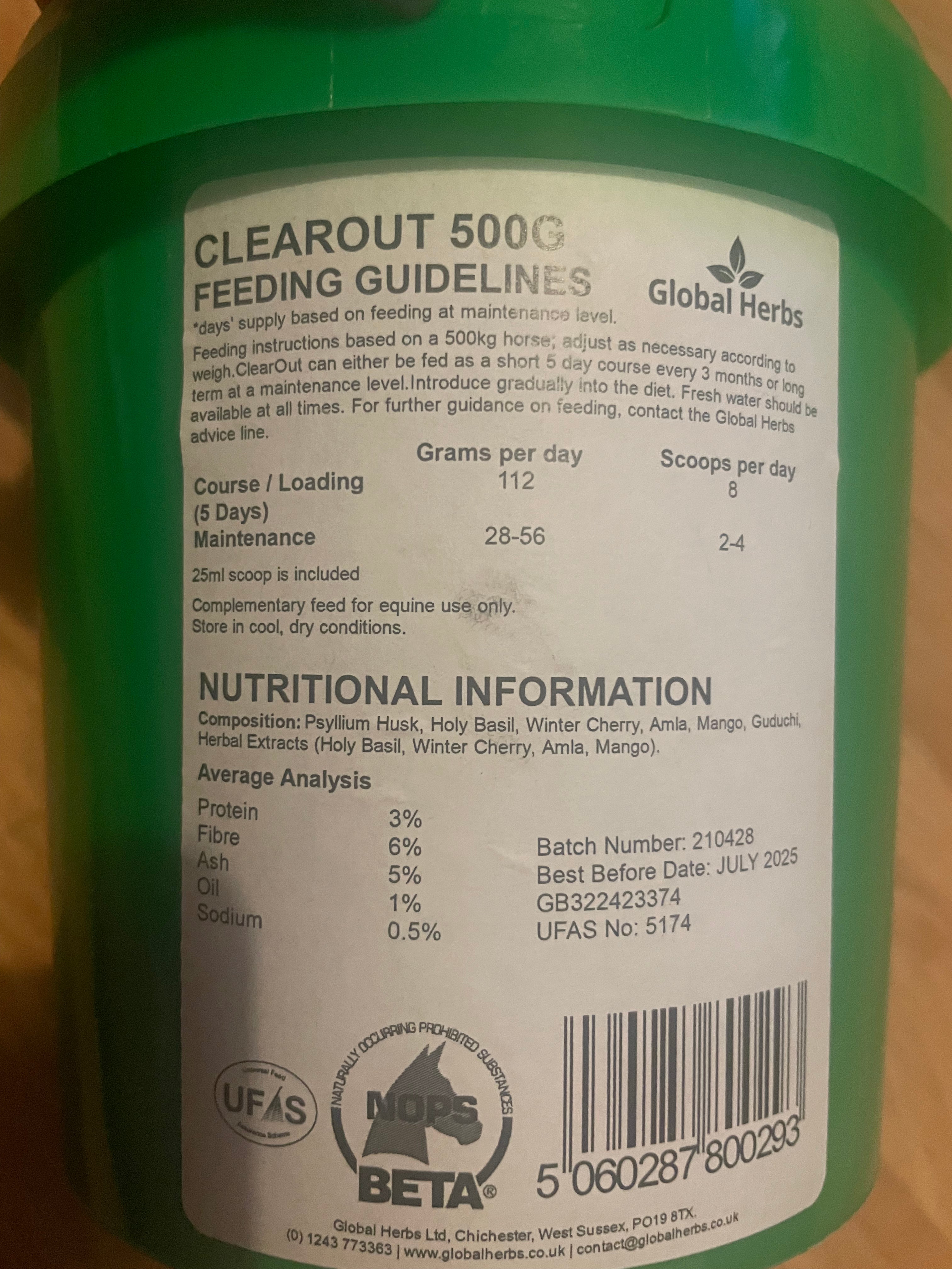 Global Herbs Clearout Supplement
