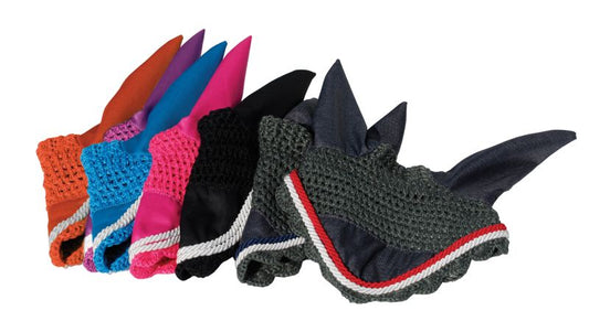 Rhinegold Cotton Fly Veil - Ears - Pony Cob Full XF -  Various Colours