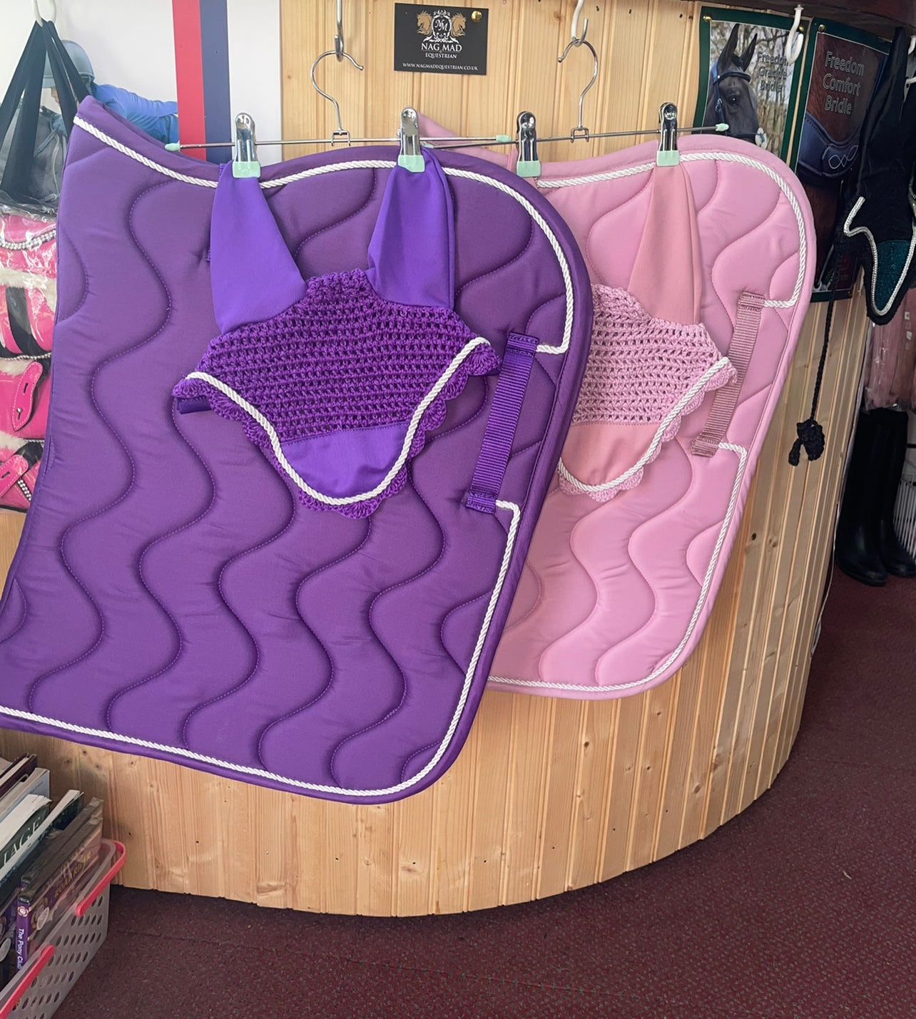 Wave Saddle Pad - Blue Pink or Purple - No Ears